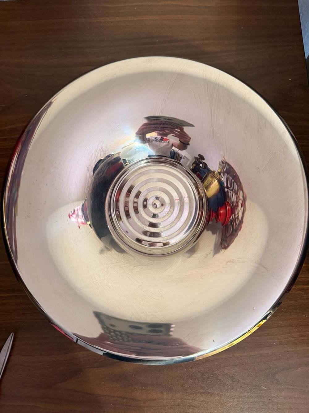 Modernist Stainless Steel Centerpiece Bowl Pedestal Silver